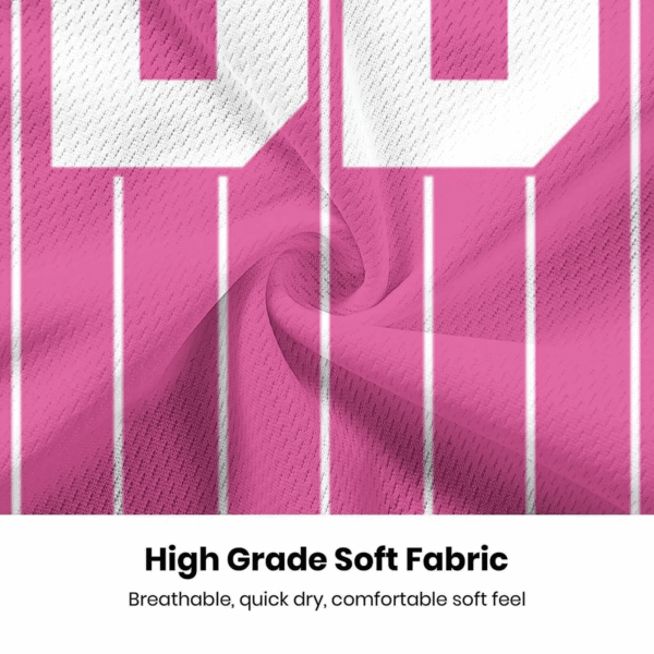 Unisex Pink & White Baseball Jersey – Custom Name & Number
