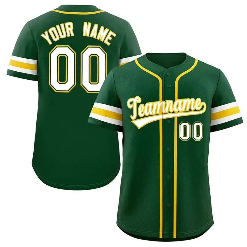 Unisex Green & White Yellow Baseball Jersey – Custom Name & Number - Image 1